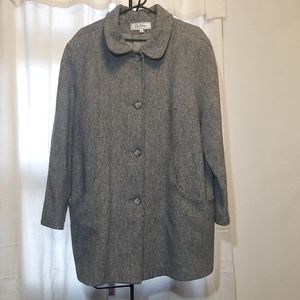 Vintage, Kay Boys, Gray, Herringbone Coat Peacoat Jacket, Size 16